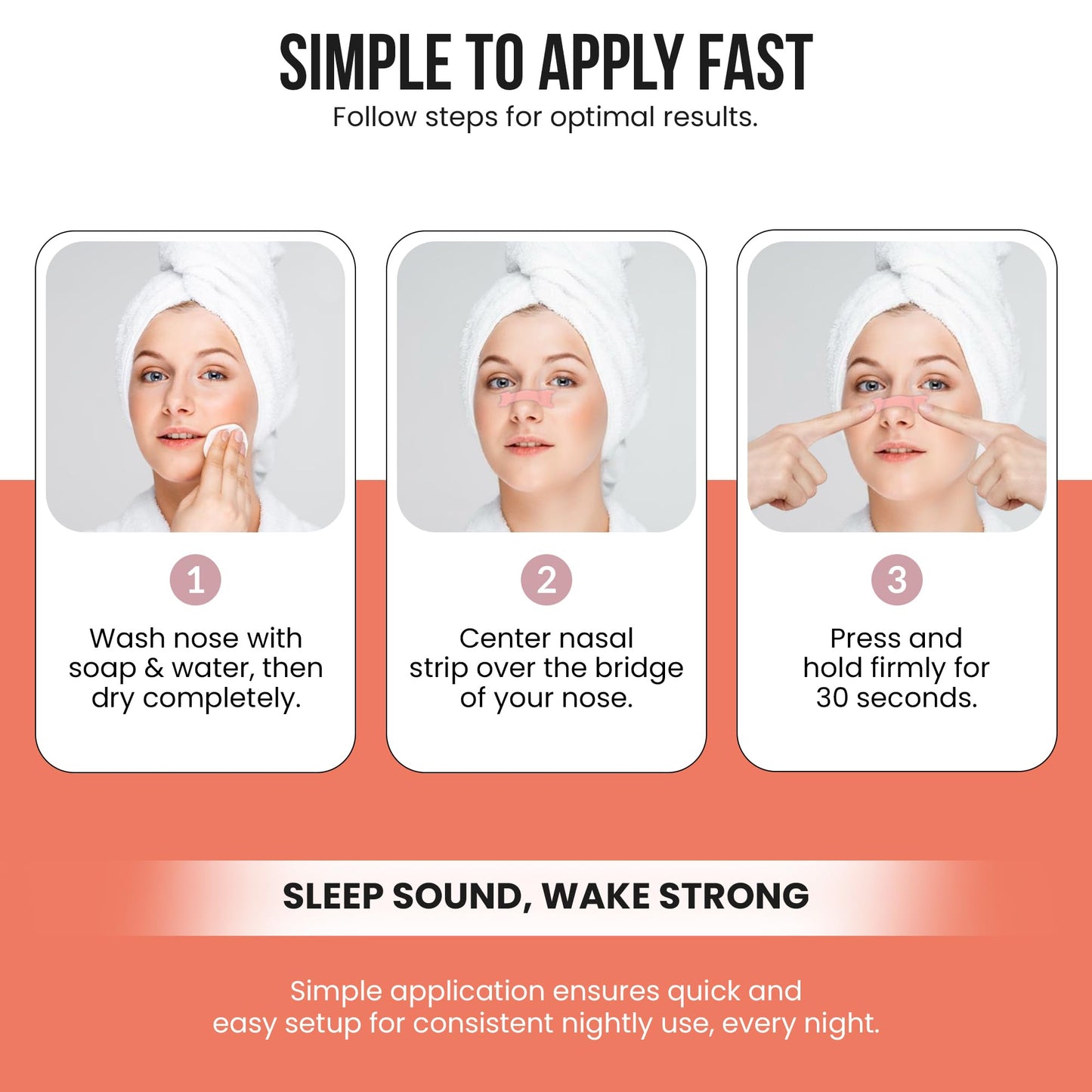 Comparison chart showing the smaller dimensions of the slumbr slim fit strip versus standard breathing patches.