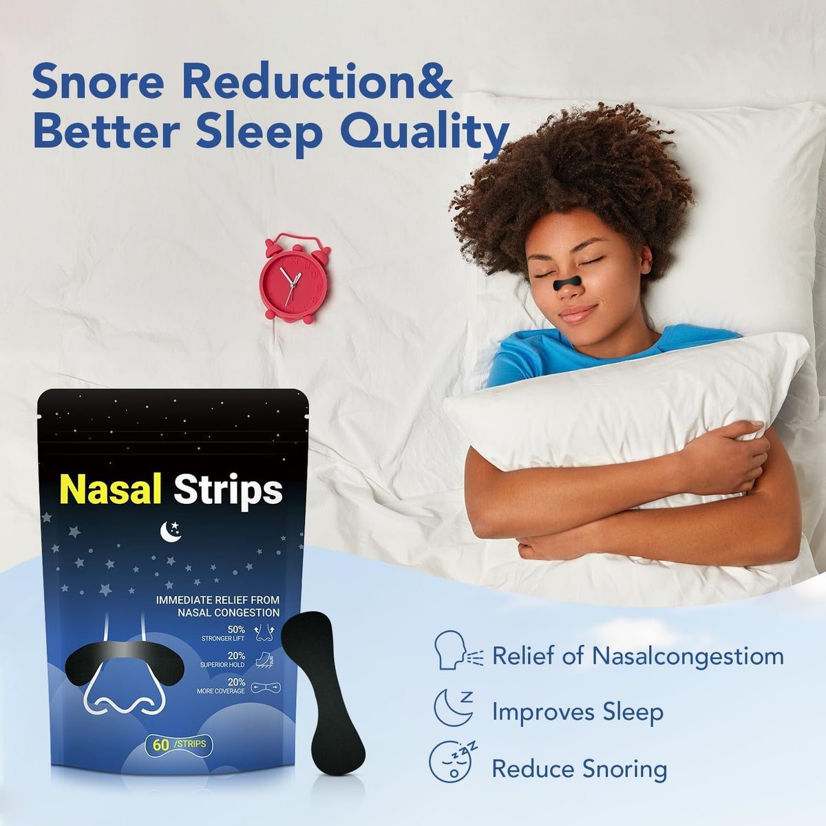 Sweat resistant wide nasal strips for sleep and exercise airflow enhancement