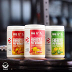 Authentic Dymatize preworkout formula for men and women close up