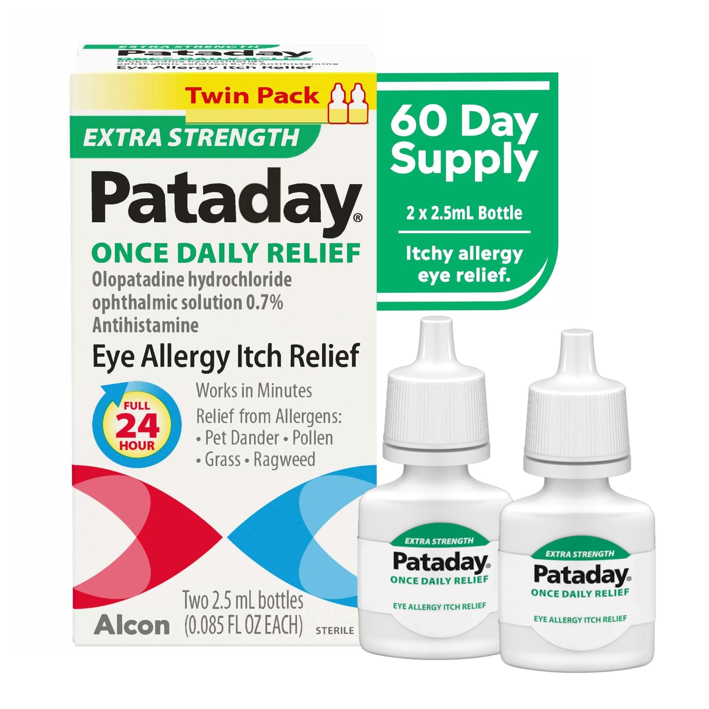 USA imported Alcon Pataday Once Daily Extra Strength allergy eye drops box