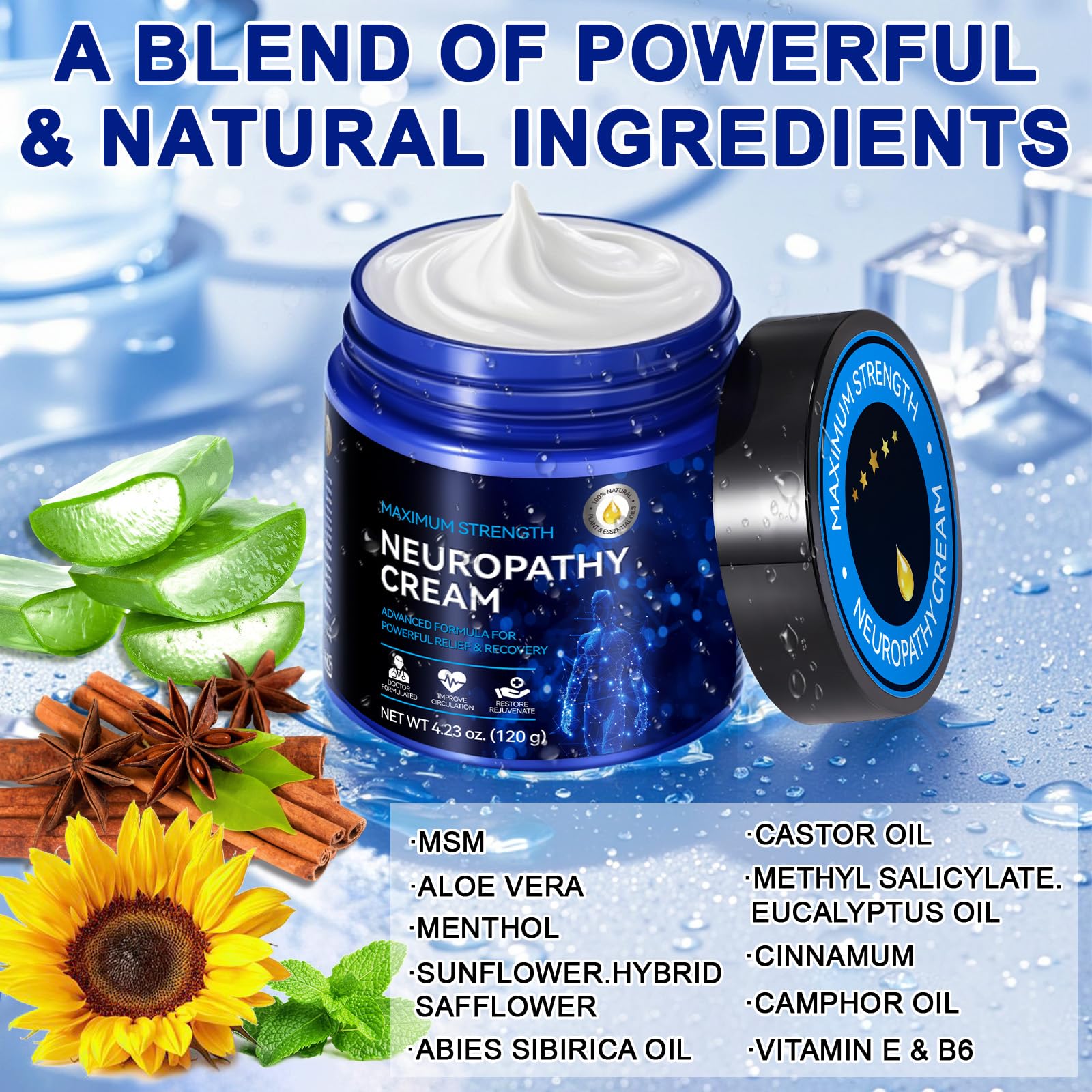 Cfxyhnox plant-based nerve relief cream texture close up