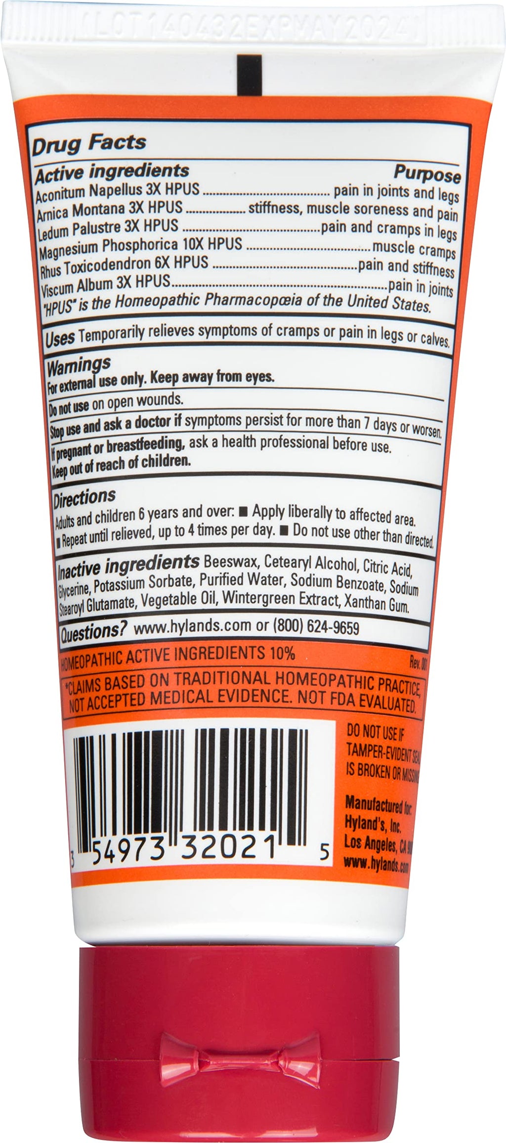 Hyland's Leg Cramps Ointment pack of 3 tubes