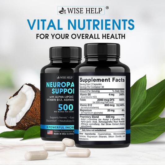 Wisehelp nerve support formula 60 capsules label details