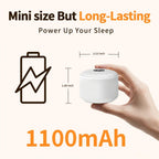 Rechargeable sound machine with USB-C charging port and interface buttons