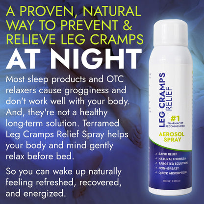 Terramed Just Think Comfort spray bottle next to active lifestyle imagery