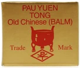 Close up of Pau Yuen Tong balm container