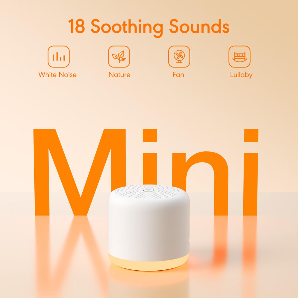 SMILEBOP portable sound machine with glowing night light ring turned on
