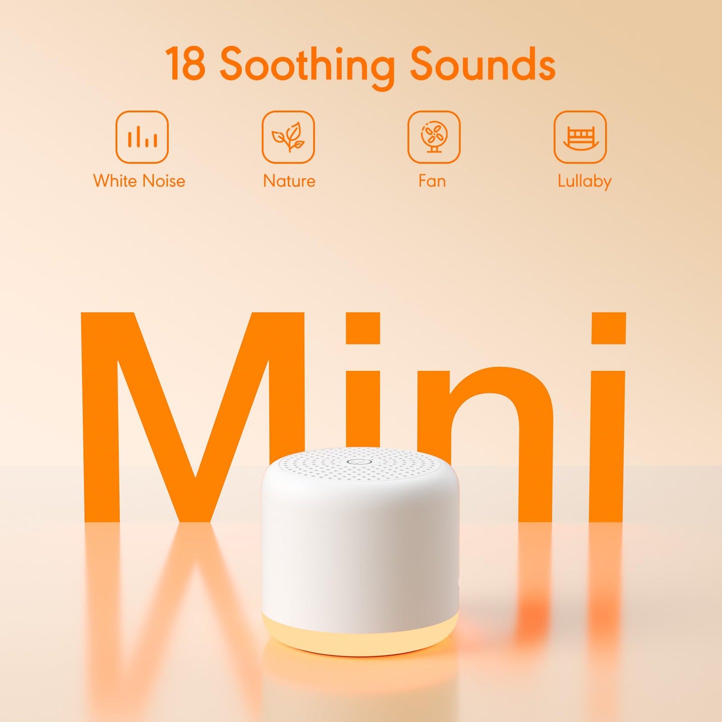 SMILEBOP portable sound machine with glowing night light ring turned on