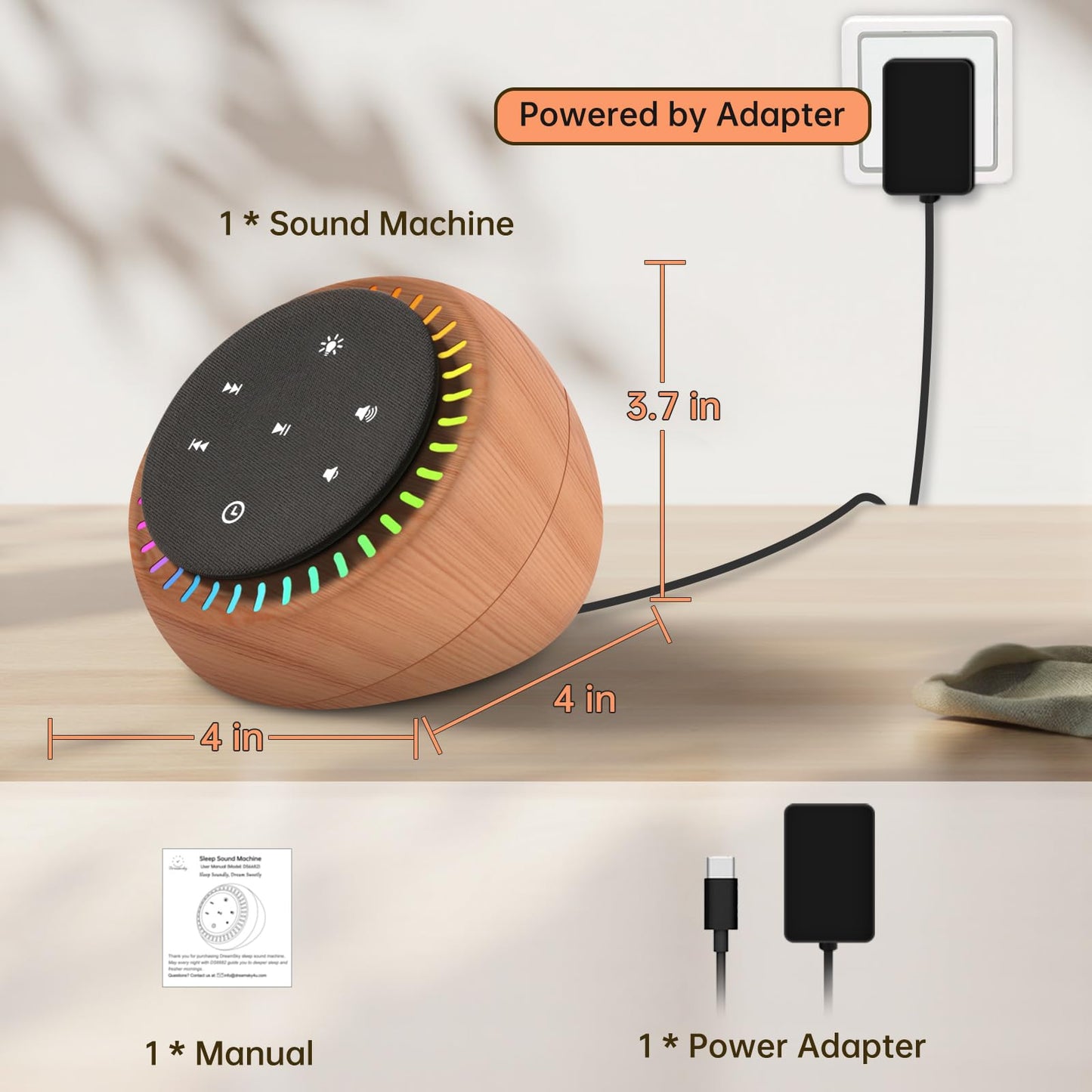 DreamSky sleep assistance machine premium retail packaging ideal for wellness gifting options.