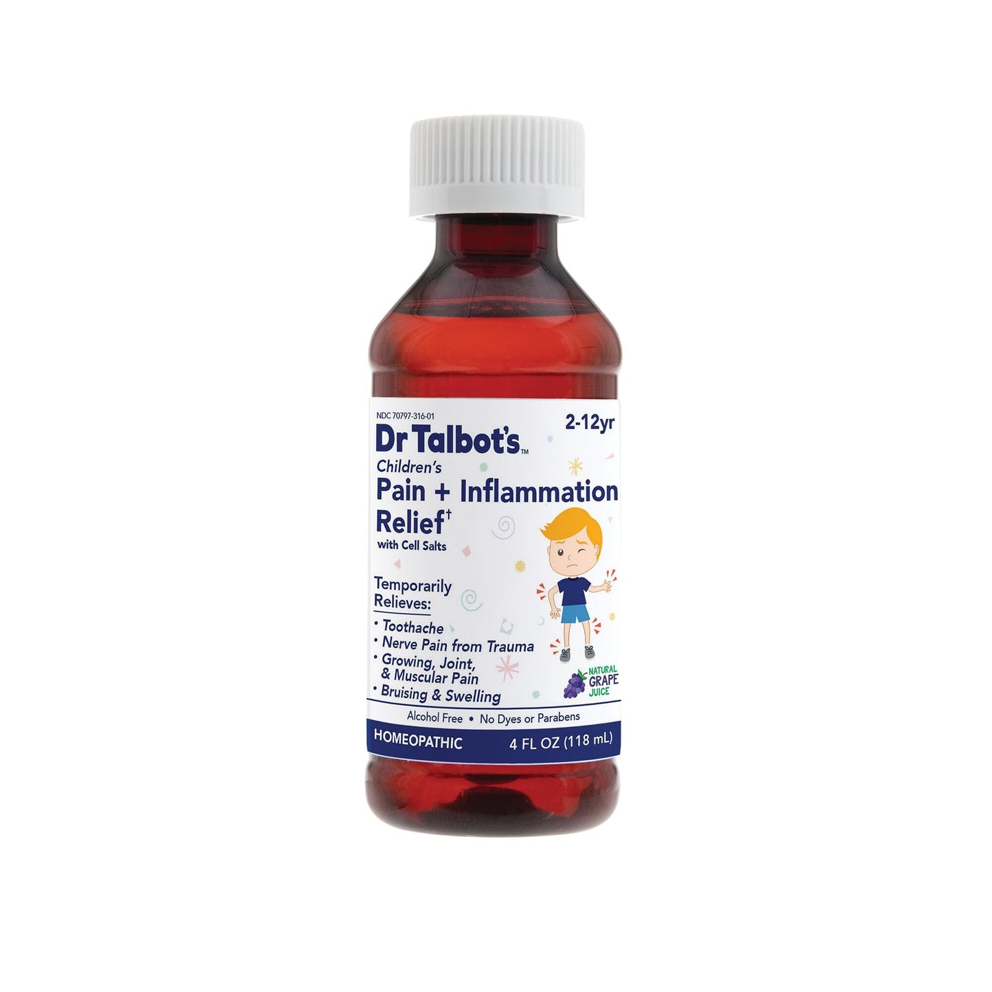 Dr. Talbot's pain relief liquid box for children