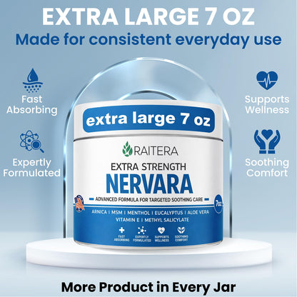 Lifestyle shot of Raitera Nervara comfort cream for daily wellness