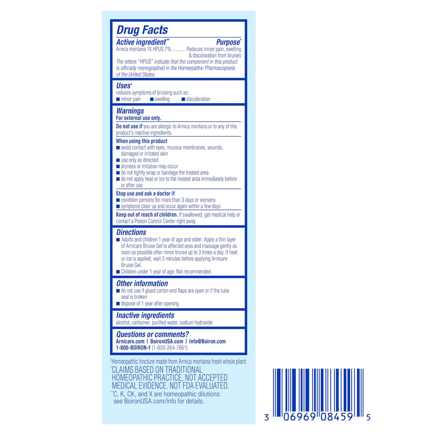 Travel friendly 2.6 ounce squeeze tube for bruise care
