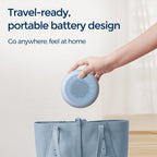 Buffbee Pro travel friendly rechargeable sleep device showing the USB charging port connection.