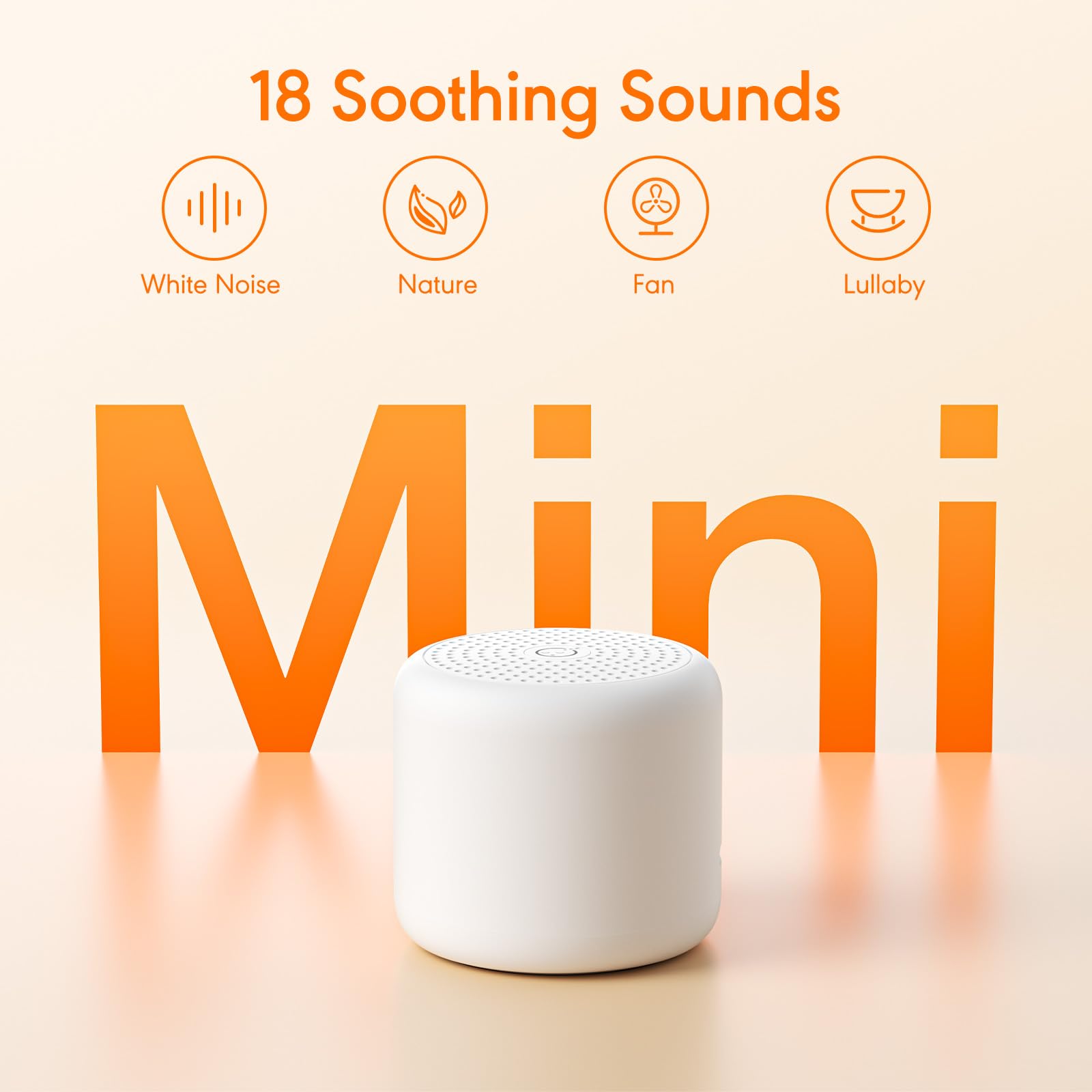 SMILEBOP mini travel sound machine showing compact dimensions