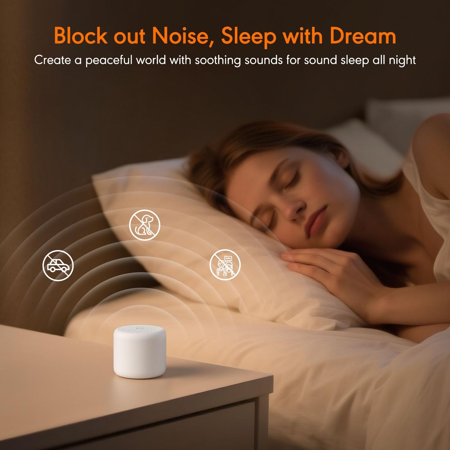 SMILEBOP white noise machine hanging from a stroller handle