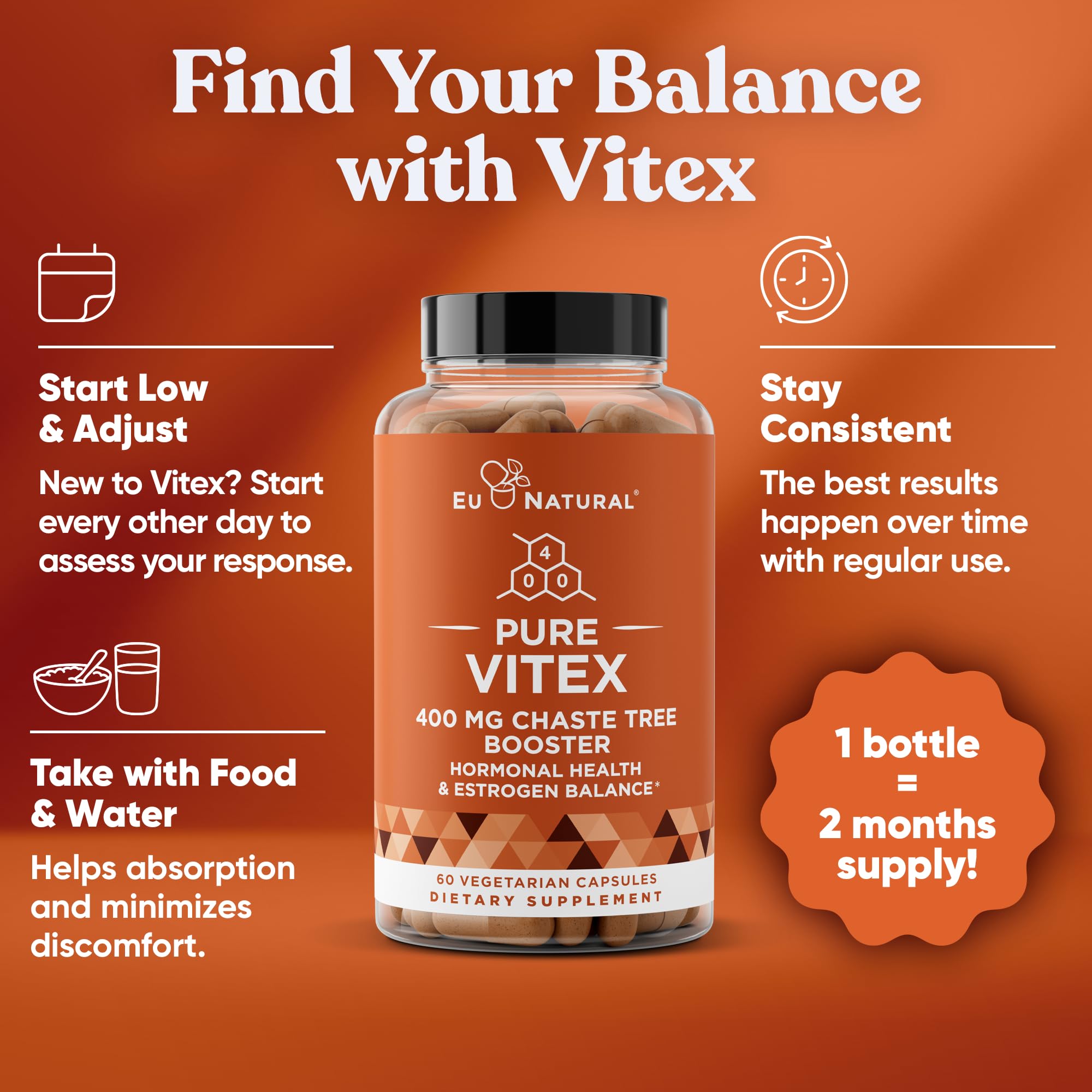 Close up of Eu Natural Vitex Pure 400mg potency stamp