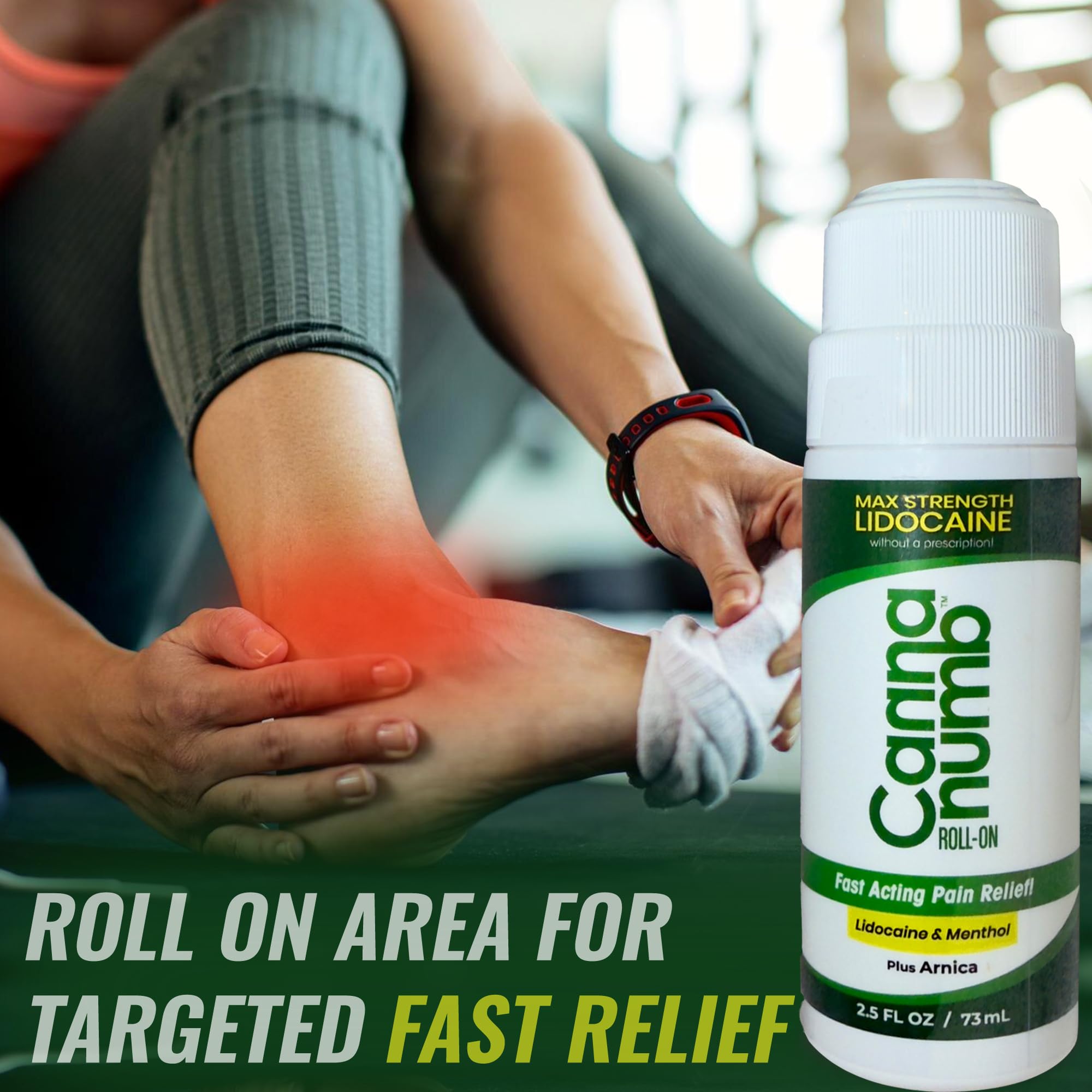 Cannanumb roll on application on shoulder