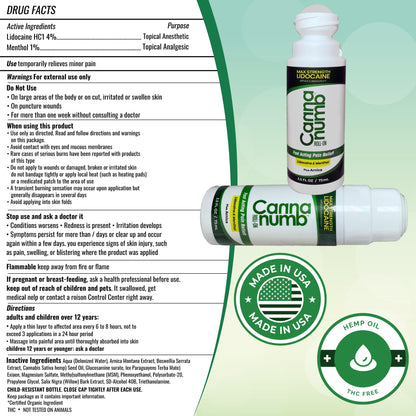 Cannanumb 2.5 fluid ounce pain relief packaging