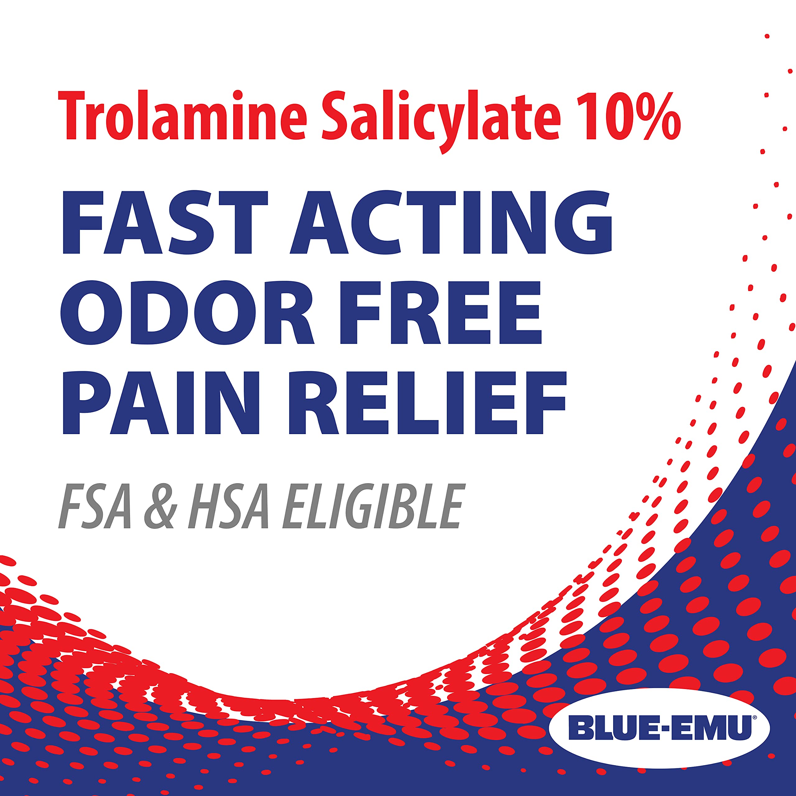 Back label of Blue-Emu pain relief spray with ingredients