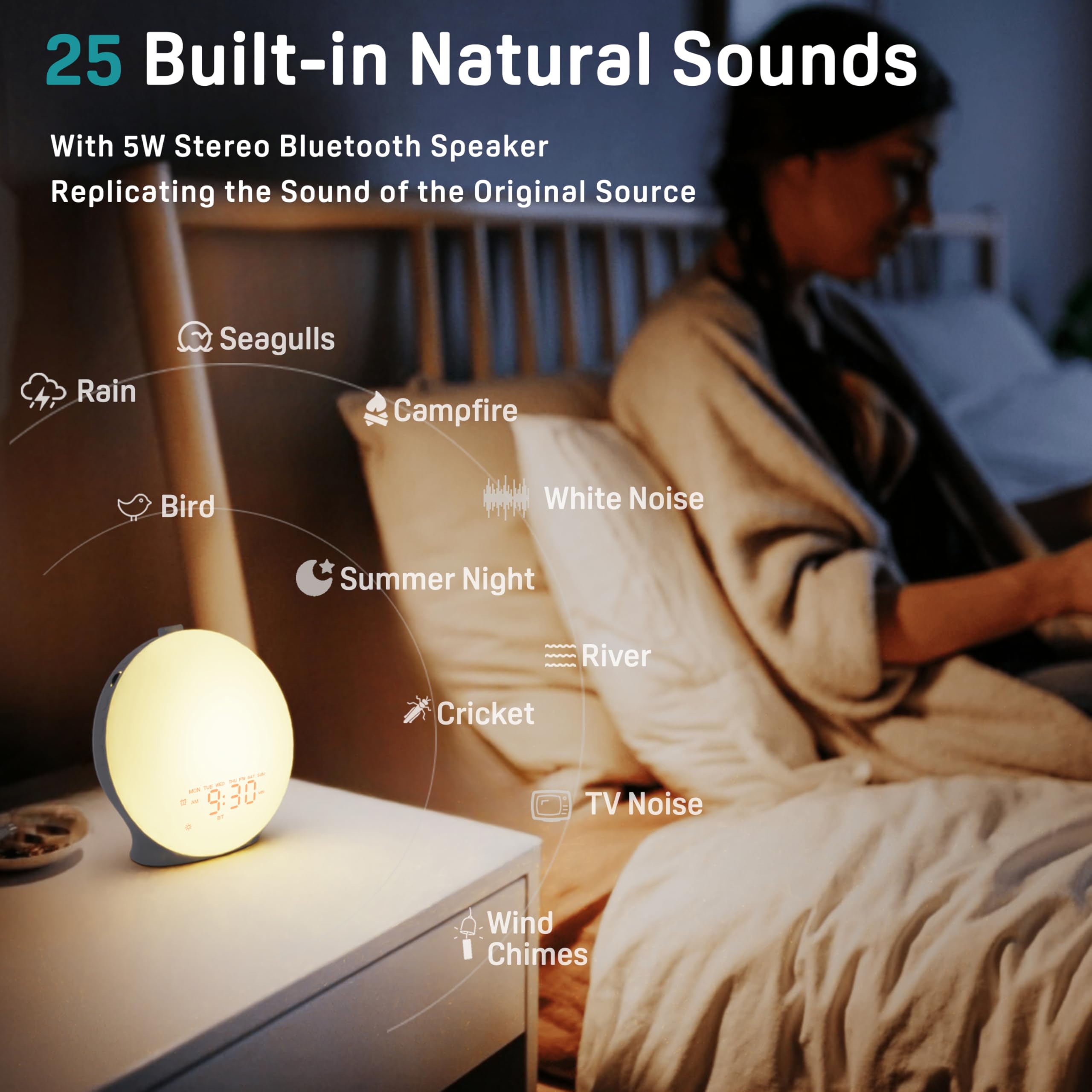 JALL white noise sound machine showing sleek round modern design