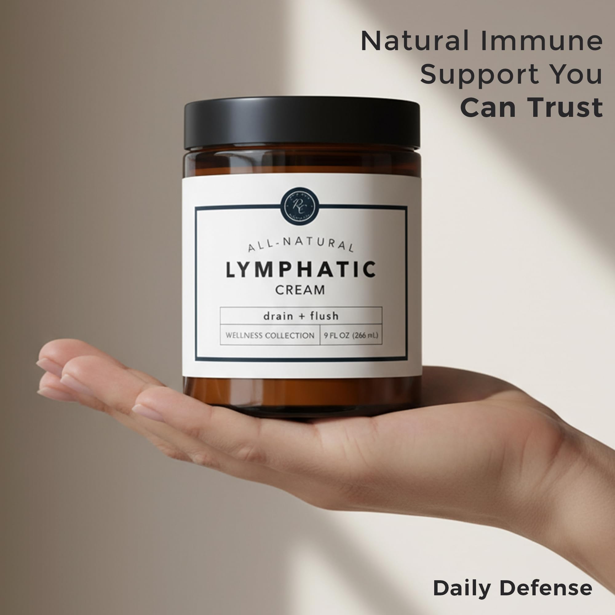 Rowe Casa Organics all-natural lymphatic drainage cream packaging