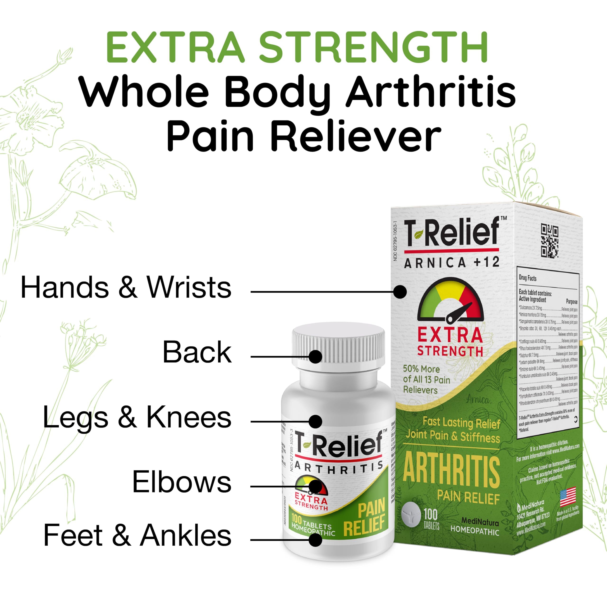 T-Relief Extra Strength homeopathic ingredient label detail