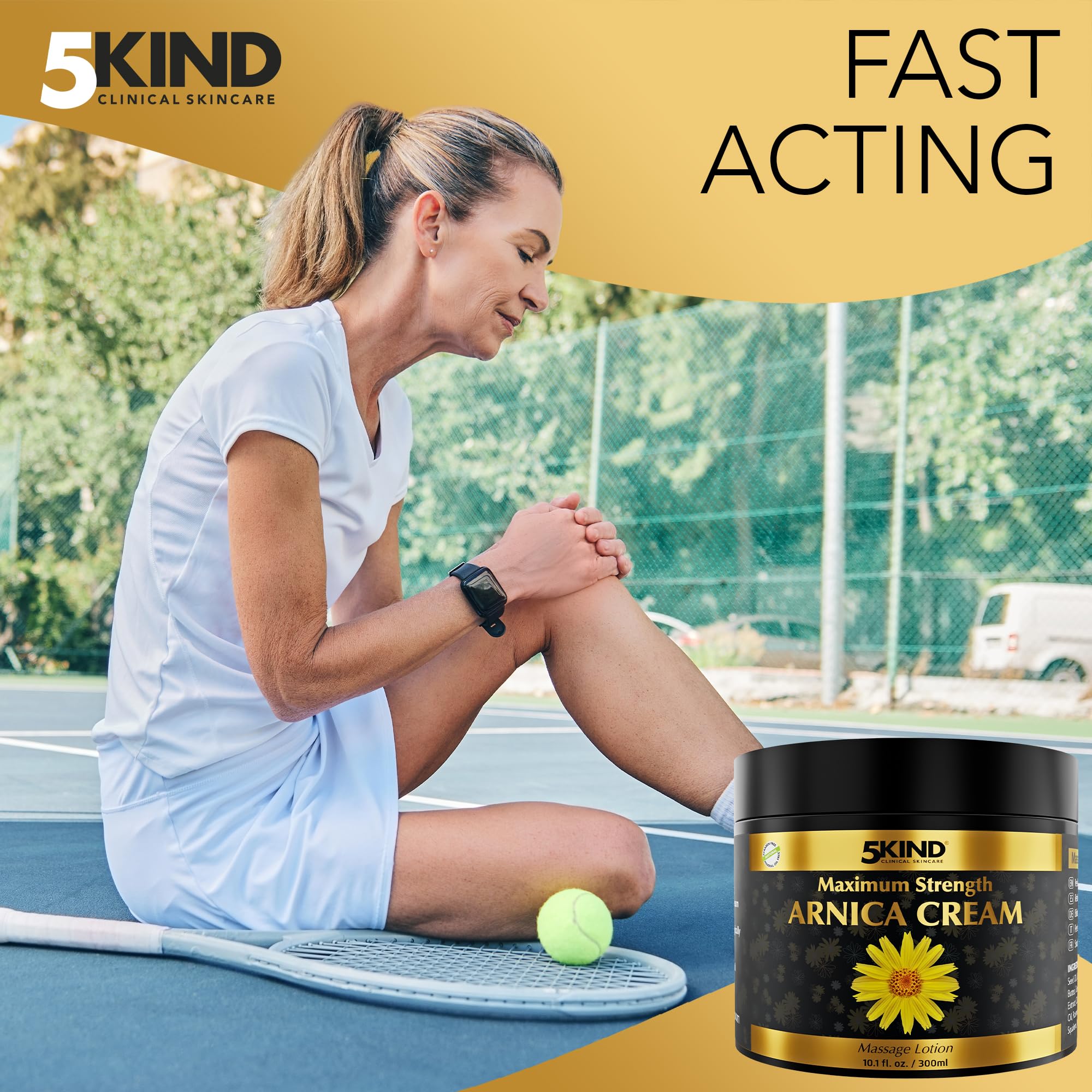 5kind Arnica Cream 300ml bottle for bruise healing