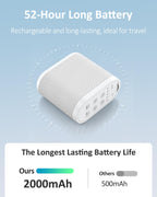 White noise machine for baby sleeping displaying the included hanging lanyard attachment