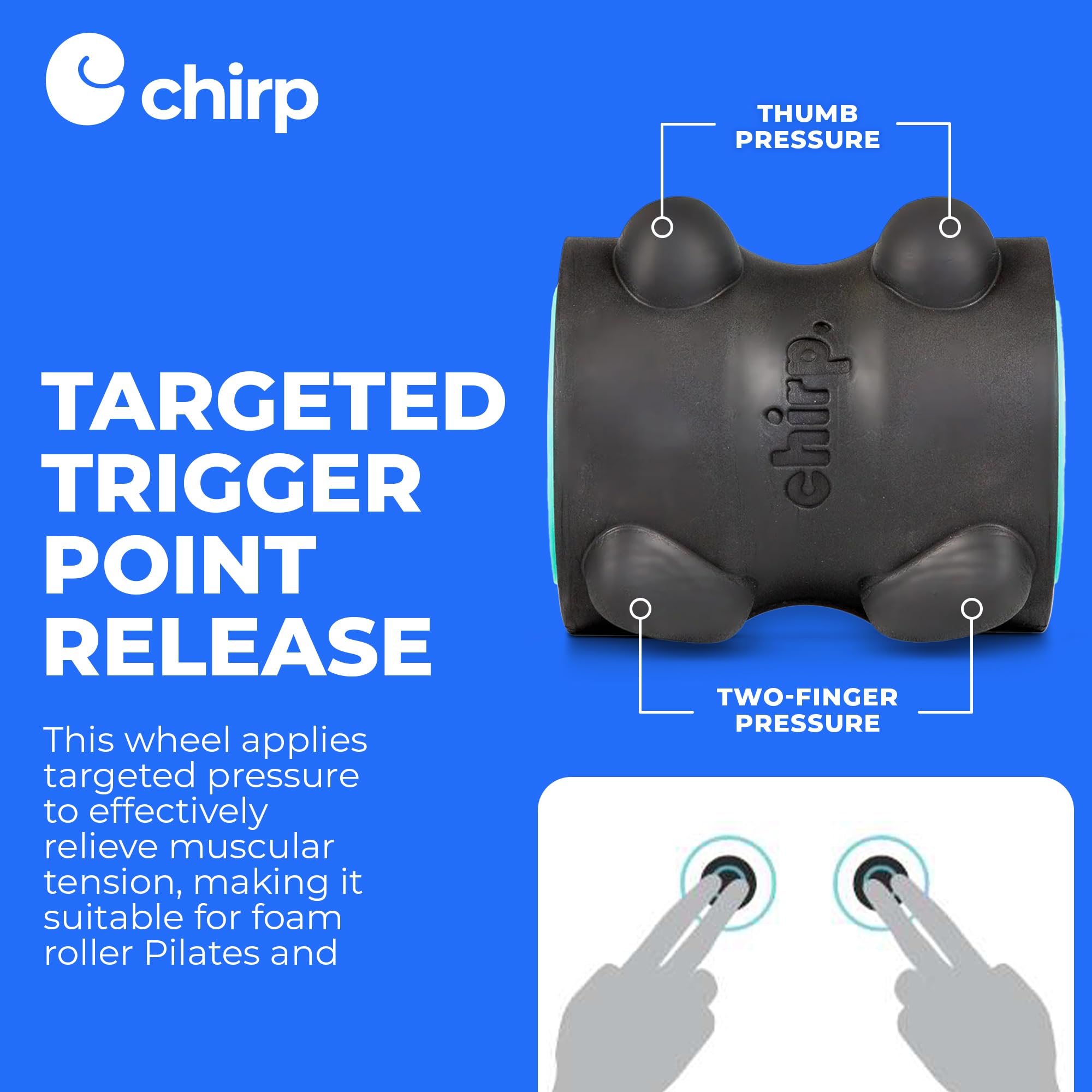 Person using Chirp Wheel XR for neck pain relief
