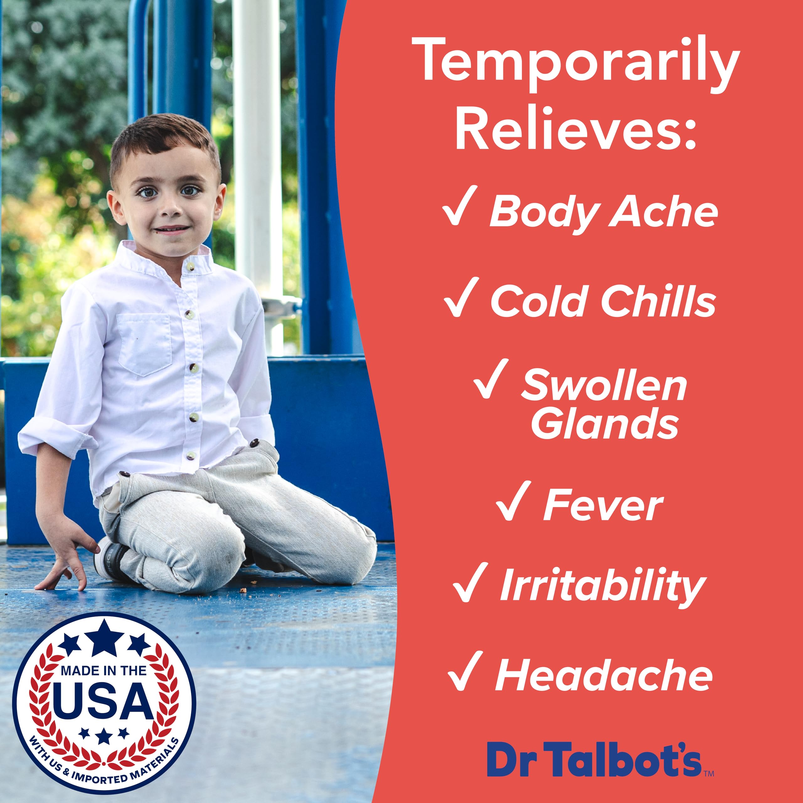 Dr. Talbot's homeopathic infant medicine packaging details