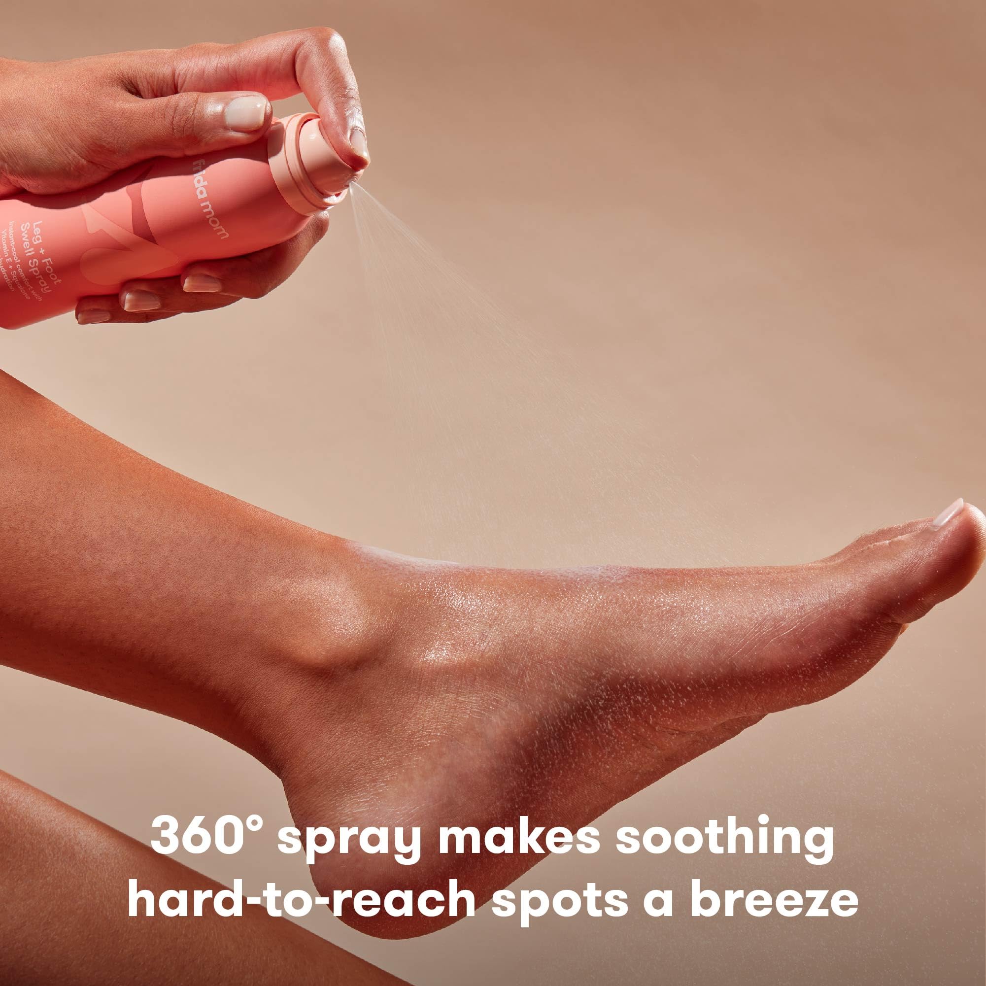 Close up of Frida Mom pregnancy leg and foot spray nozzle