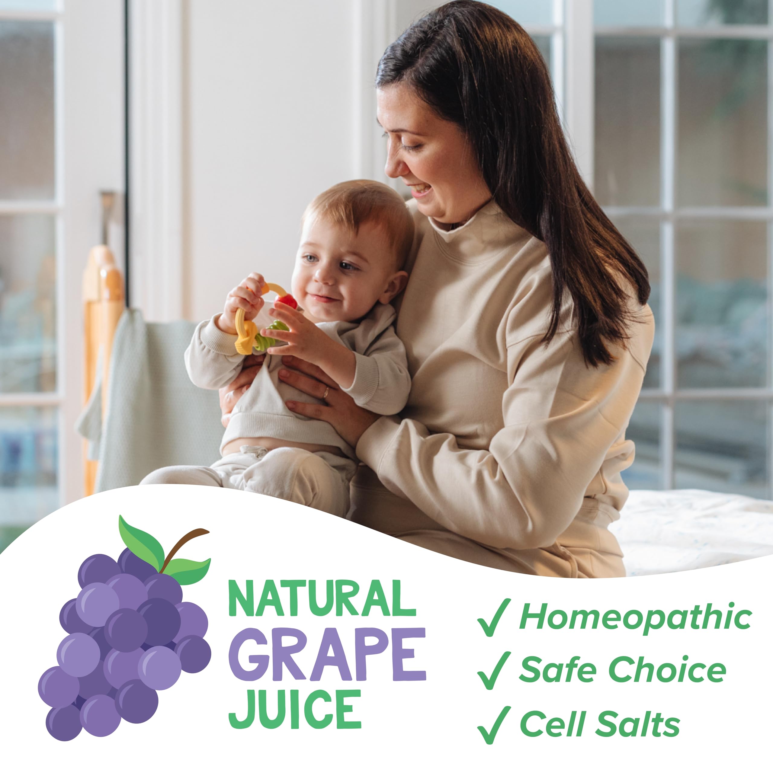 Close up of Dr. Talbot's grape flavor infant medicine label