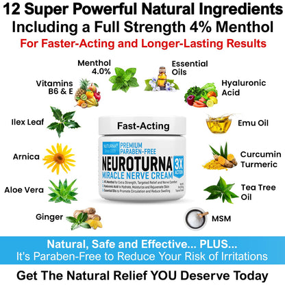Nuturna neuropathy cream jar beside box for authentic import verification