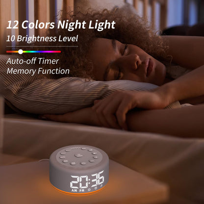 Hushing premium brown noise speaker on a nightstand highlighting its sleek modern aesthetic for home decor.
