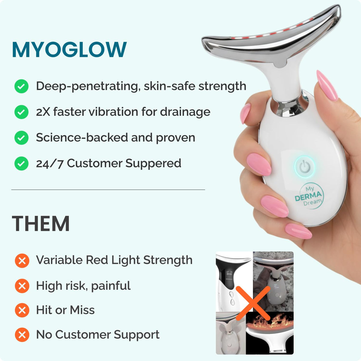 TopFoxx MyoGlow packaging box and product accessories
