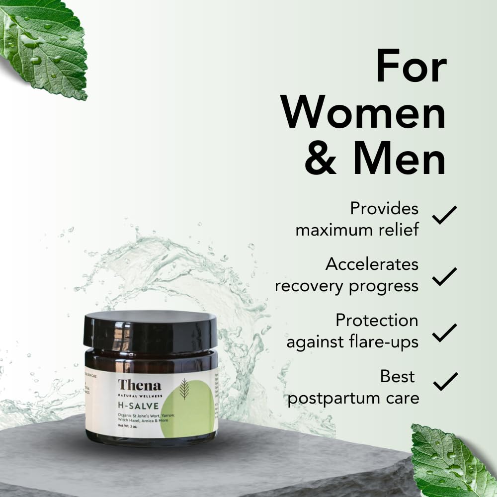 Thena Natural Wellness cream jar beside sitz bath soak product