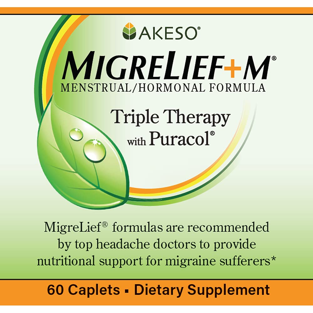 MigreLief+M 60 caplets bottle for women's neurological health
