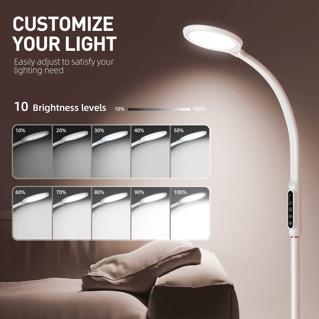 Lifestyle placement of the happy lamp inside a modern living room