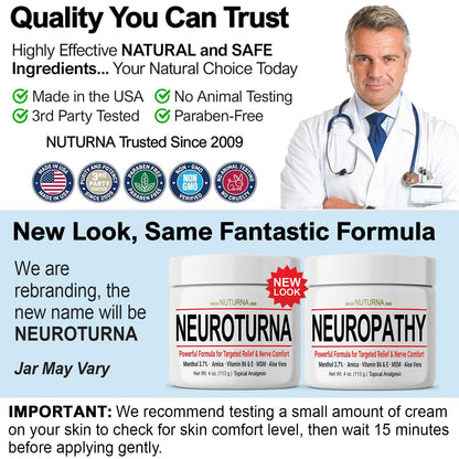 Nuturna nerve relief cream USA imported authentic label detail
