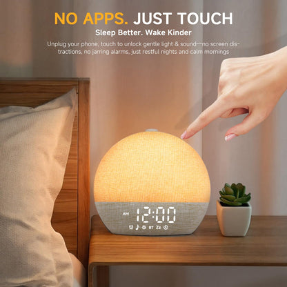 Geuuap compact bedside clock showing secure screen free design safe for infants.