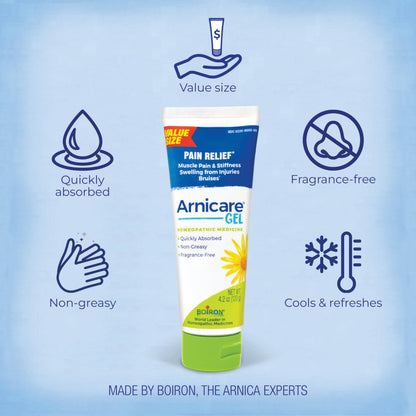 Back of Boiron Arnicare packaging with usage directions and ingredients