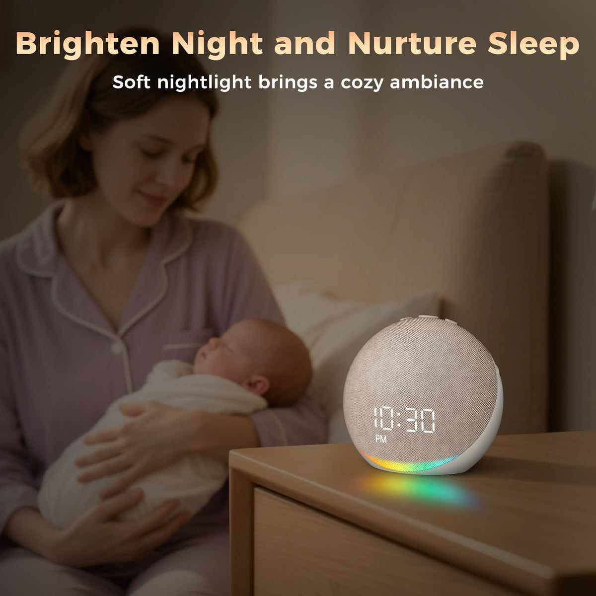 Acedeck dimmable bedroom clock with zero to hundred percent adjustable brightness control