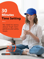 Relexnow therapy cap worn on head for demonstration