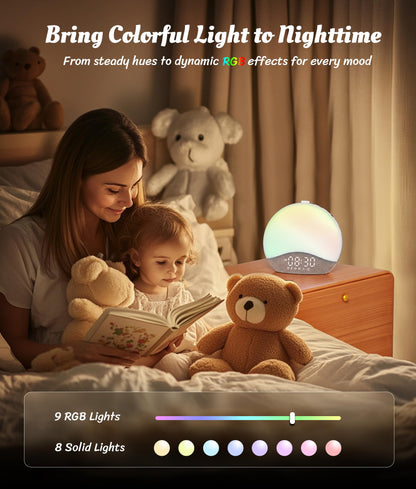 ecozy multi-functional alarm clock paired via Bluetooth with a smartphone device