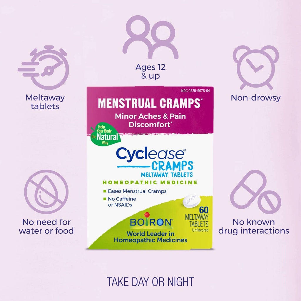 Back of Boiron Cyclease Cramps box showing ingredients
