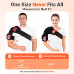 Comfytemp 3D ergonomic shoulder brace strapped on model