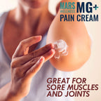 Mars Wellness pain relief cream tub next to fitness equipment