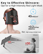 V VYM By Clinmate light therapy mask glowing LEDs close up