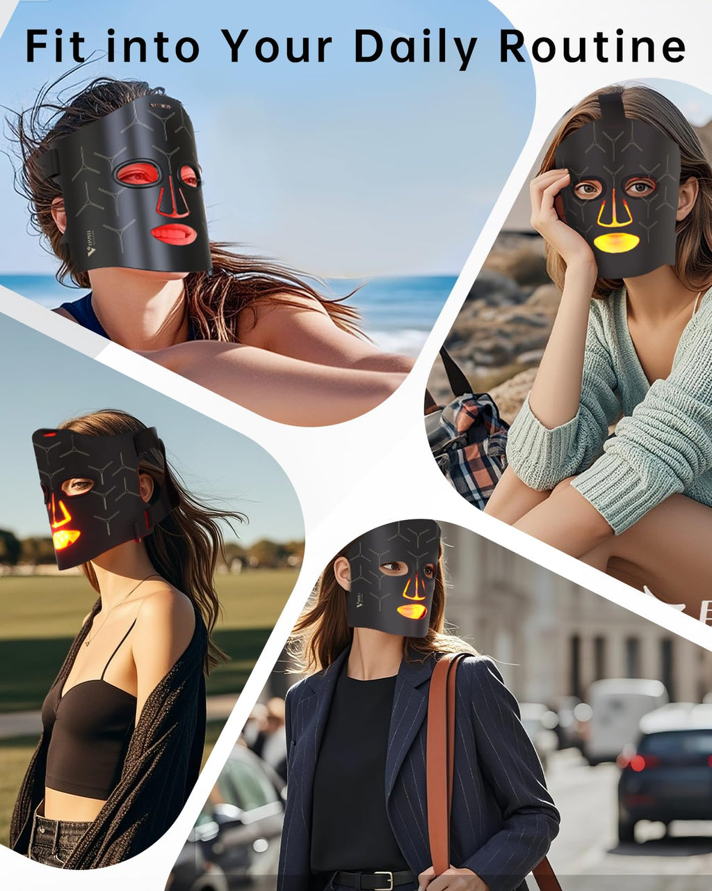 V VYM By Clinmate anti aging mask worn by model