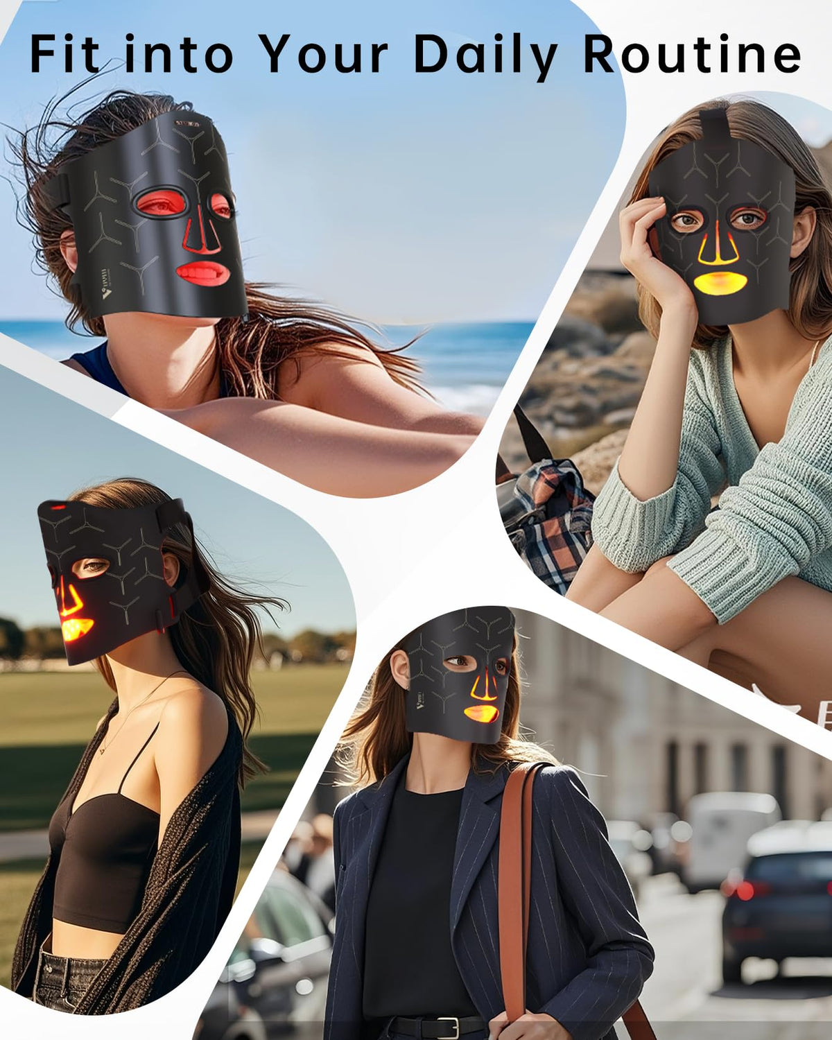 V VYM By Clinmate anti aging mask worn by model